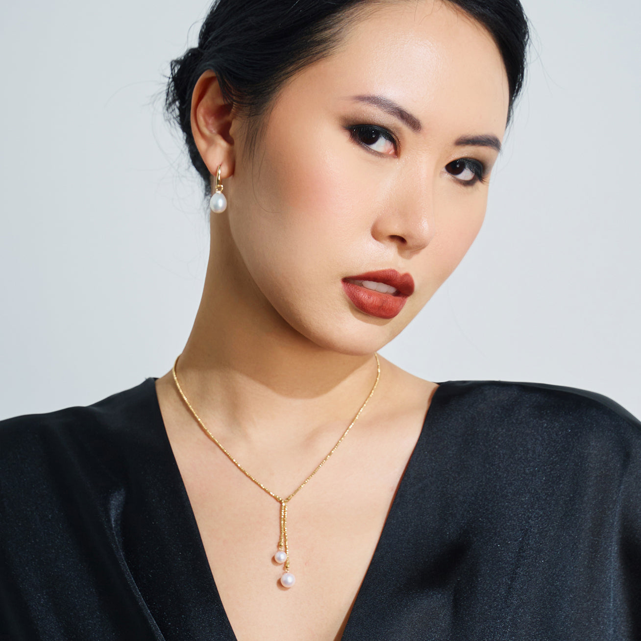 18k Solid Gold Akoya Hanadama Pearl Necklace KN00144 - Luxury Japanese Pearl Jewelry for Women, Elegant Bridal Gift & Anniversary Present