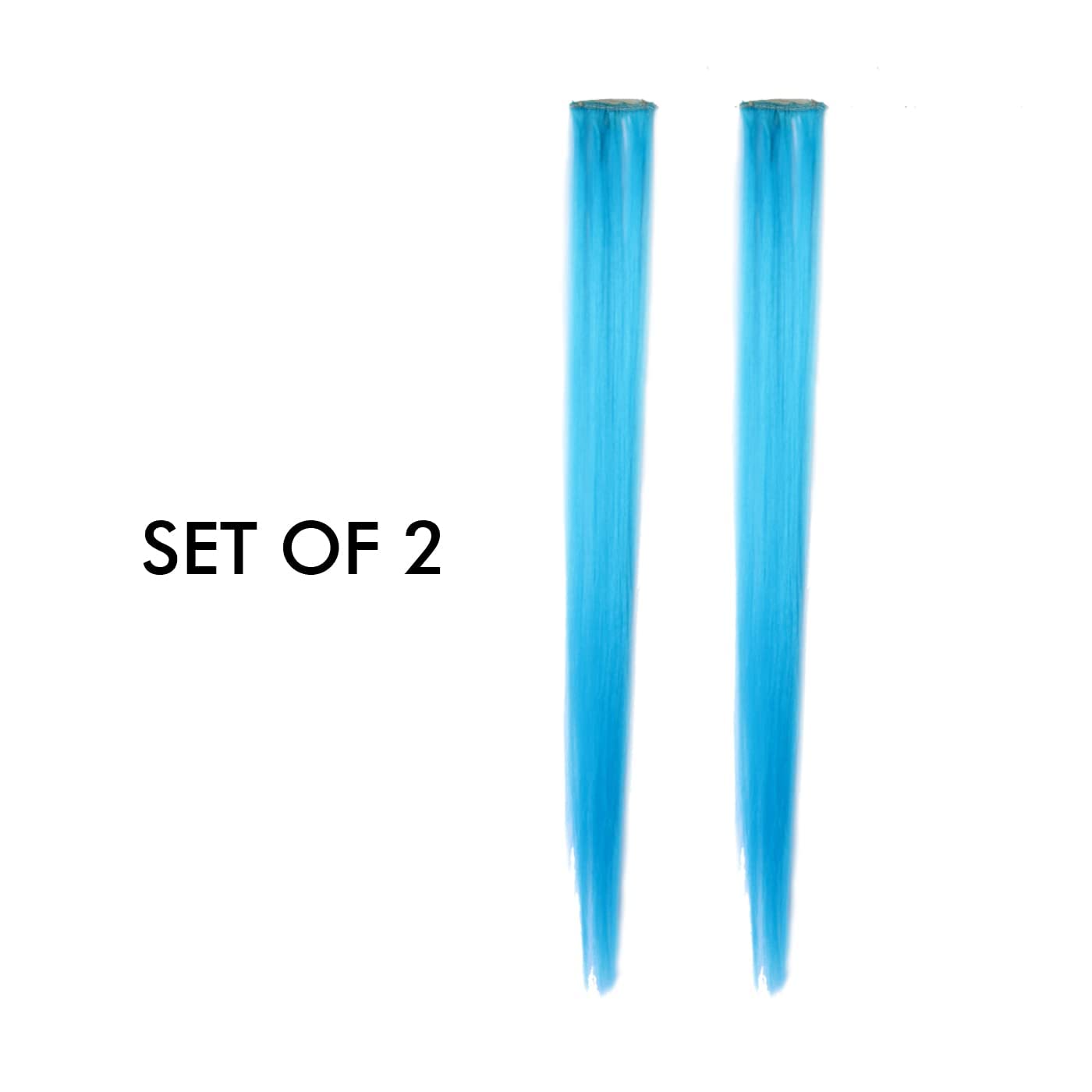 Wizme Clip-In Hair Extensions for Women - Set of 2 Colored Hair Pieces (Pack of 1) - Perfect for Volume, Length & Styling for Parties, Weddings & Daily Wear