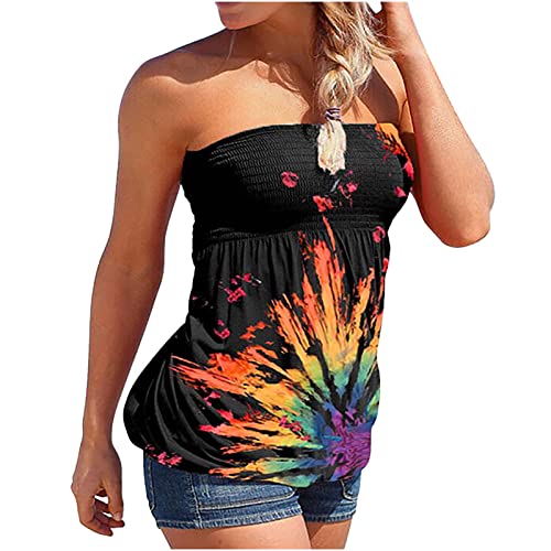 Trendy Women's Strapless Tube Tops - Sexy Off Shoulder Summer Blouses for Casual Wear & Holiday Outfits | Spring 2022 Fashion | Perfect for Beach, Party & Vacation