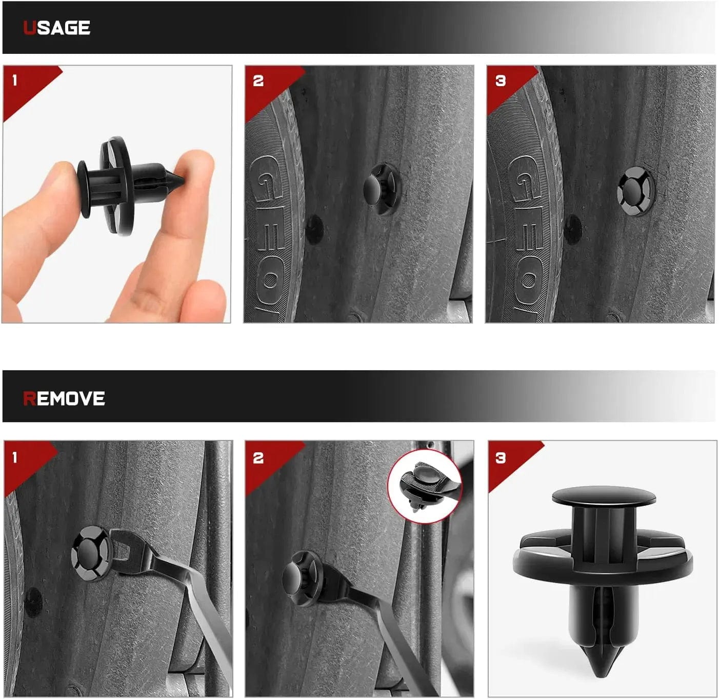 40 Pcs 8mm Bumper Rivet Fender Clips - 20mm Head Hole - OEM Replacement for Nissan 01553 09321 - Perfect for Car Body Panel Repair & Auto Bumper Installation