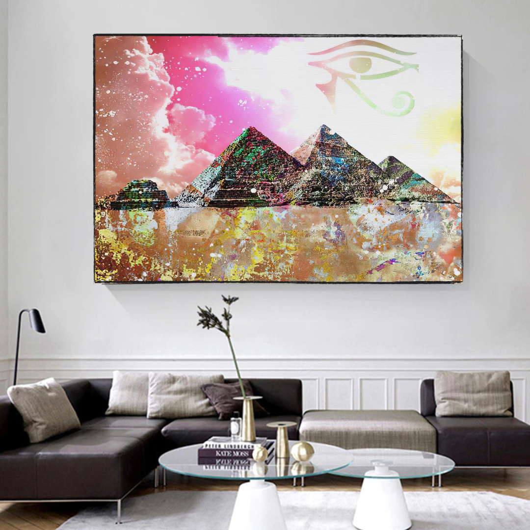 Egyptian Pyramids Wall Art - Premium Canvas Prints for Home & Office Decor | Unique Egyptian-Themed Wall Decor for Living Room, Bedroom, or Office