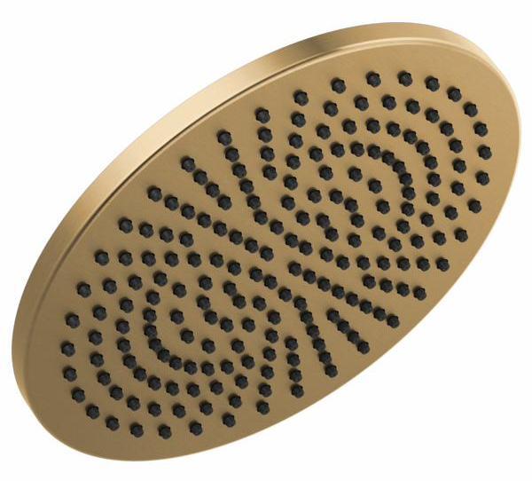 Brilliance Luxe Gold 12 Round Raincan Shower Head 2.5 GPM - Brizo 81392 GL 2.5 - Perfect for Spa-Like Bathroom Upgrades & Luxury Home Renovations