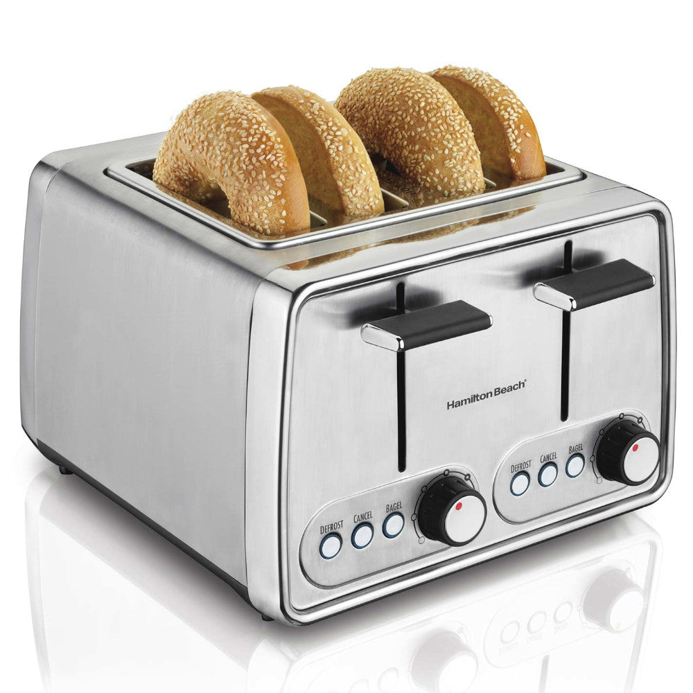 Hamilton Beach 4-Slice Stainless Steel Toaster 24781C - Perfect for Breakfast, Brunch & Family Meals - Quick & Even Toasting for Bagels, Bread & Pastries