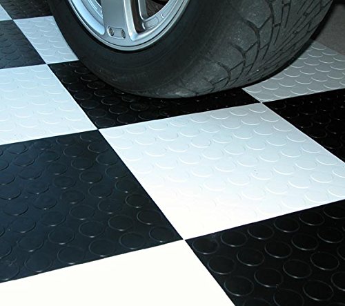 Interlocking Garage Floor Tiles - Coin Pattern Modular Deck & Patio Tiles (50-Piece Set, Grey) - Durable & Easy to Install for Home, Gym, Workshop & Outdoor Spaces