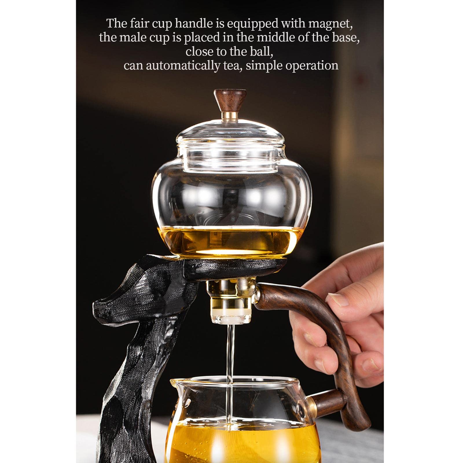 Premium Automatic Glass Tea Drip Pot with Infuser - Electric Oolong Tea Maker Set for Home & Office Use | Perfect for Loose Leaf Tea Brewing, Gift Giving & Relaxation Moments