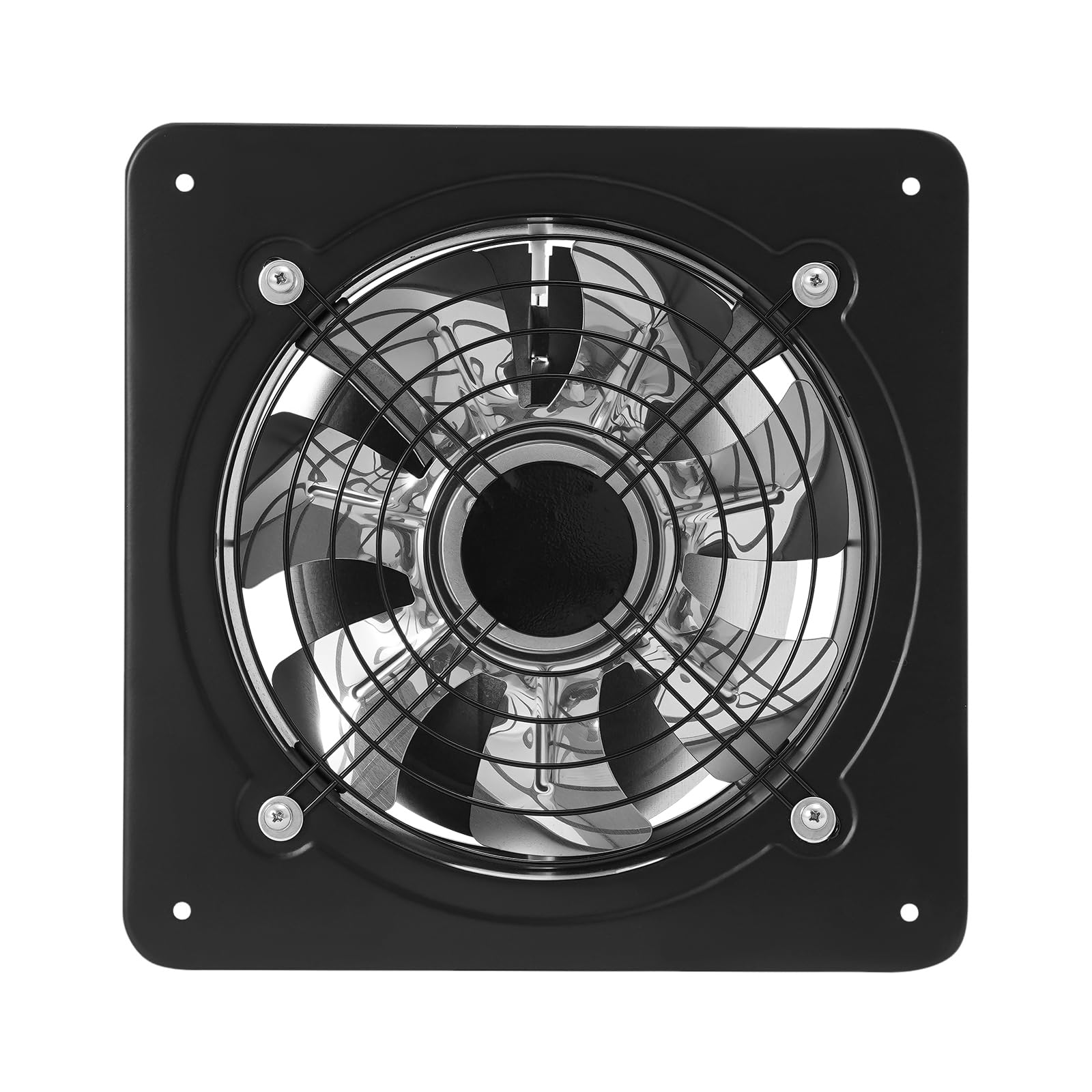 10 Inch Through Wall Exhaust Fan - 110V 100W 2600RPM High Flow Ventilation Fan with 7-Blade Design - Powerful Dust Evacuation for Kitchen, Warehouse, Workshop - Black | Ideal for Home, Commercial & Industrial Ventilation Needs