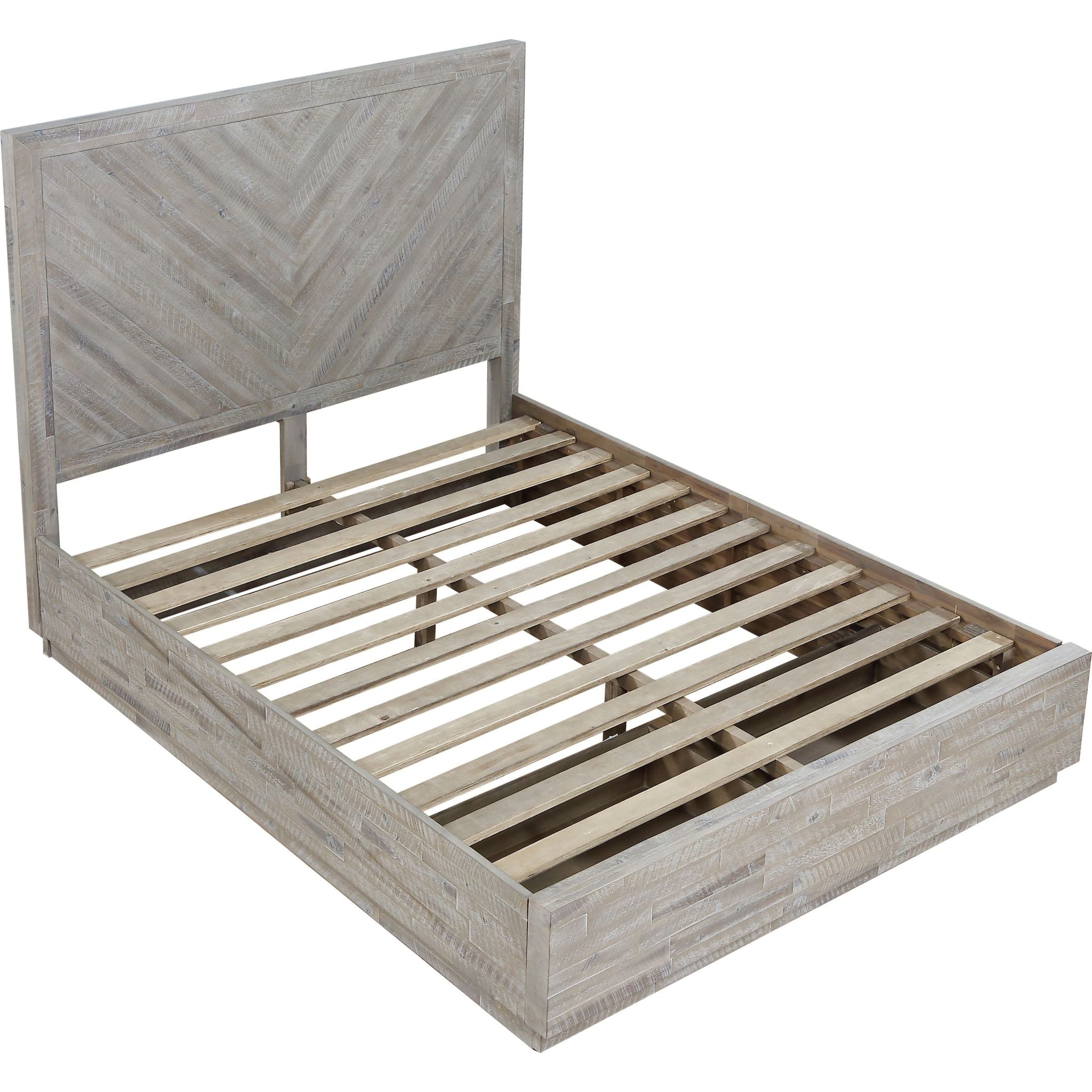 Rustic Latte Alexandra Storage Bed with Drawers - Queen Size Solid Wood Platform Bed Frame for Bedroom, Guest Room, Dorm - Perfect for Small Spaces & Extra Storage