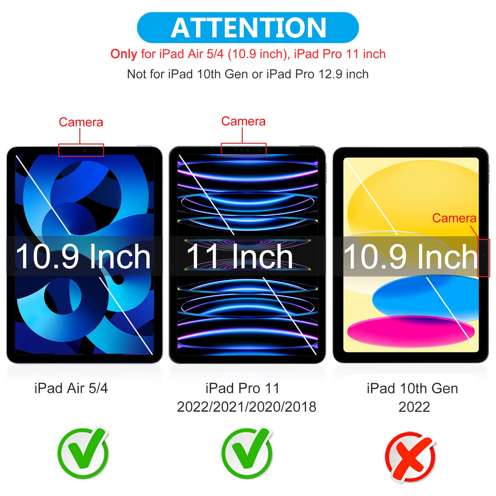 SPARIN 2 Pack Tempered Glass Screen Protector for iPad Air 5/4 (10.9 inch 2022/2020) & iPad Pro 11 (2022/2021/2020/2018) - Anti-Scratch, Bubble-Free, HD Clear Protection for Work, Study & Entertainment