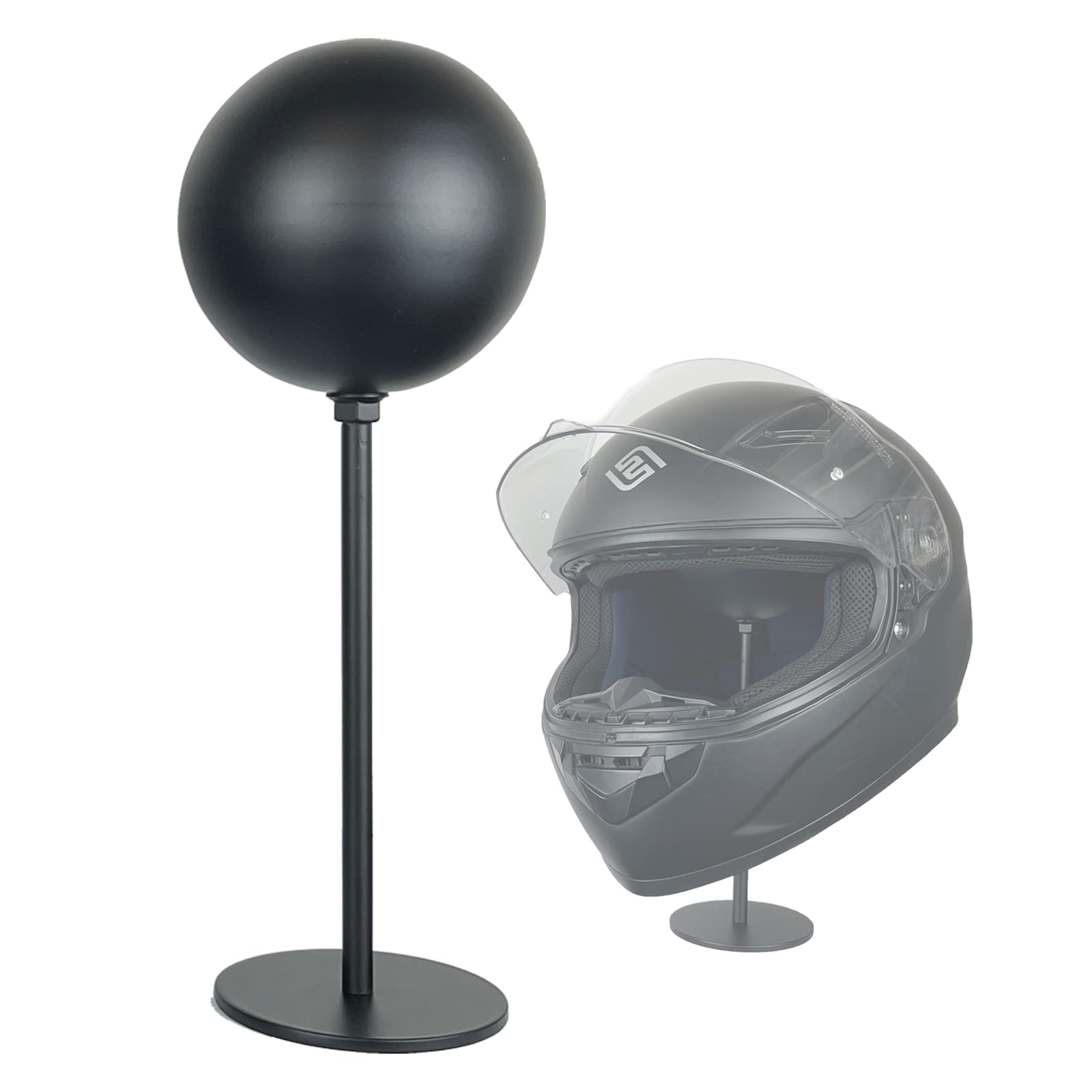 Motofans® Metal Helmet Stand - 360° Rotating Desktop Hanger Rack for Motorcycle Helmets, Caps, Hats & Rugby Helmets | Perfect for Garage Display, Man Cave Decor & Helmet Storage Organization