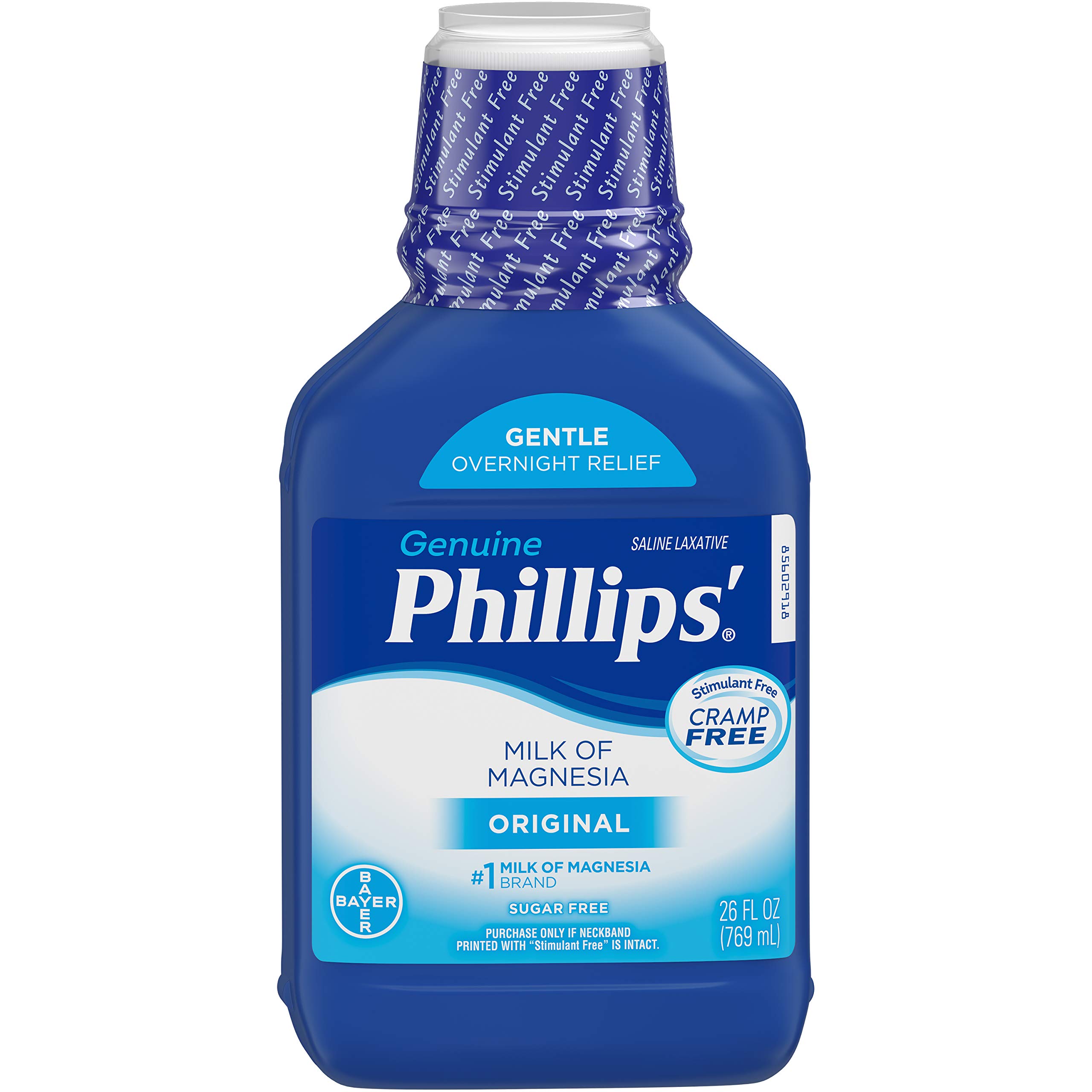Bayer Phillips Milk of Magnesia Original Laxative & Antacid - 26 oz (Pack of 6) - Constipation Relief & Heartburn Relief - Perfect for Digestive Health at Home or Travel