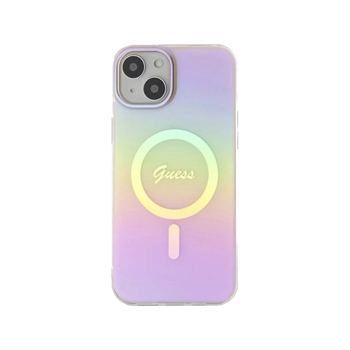 Guess Saffiano Leather MagSafe Phone Case for iPhone 15 - Slim Protective Cover with Magnetic Alignment, Pink | Perfect for Work, Travel & Everyday Use