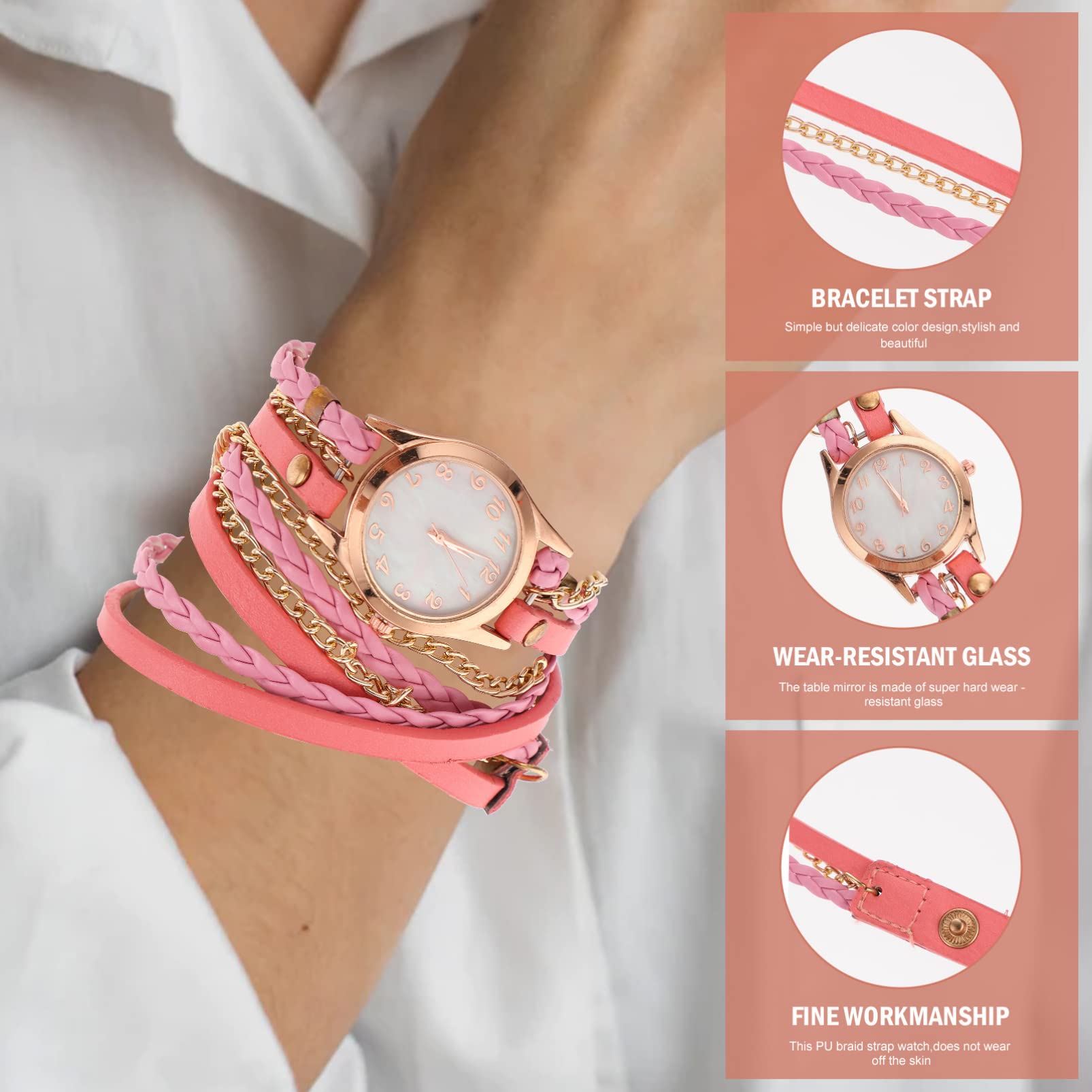 Ibasenice Elegant Women's Watch - Braided Chain Strap Wrist Wrap Watch for Women | Perfect for Casual, Office & Party Wear