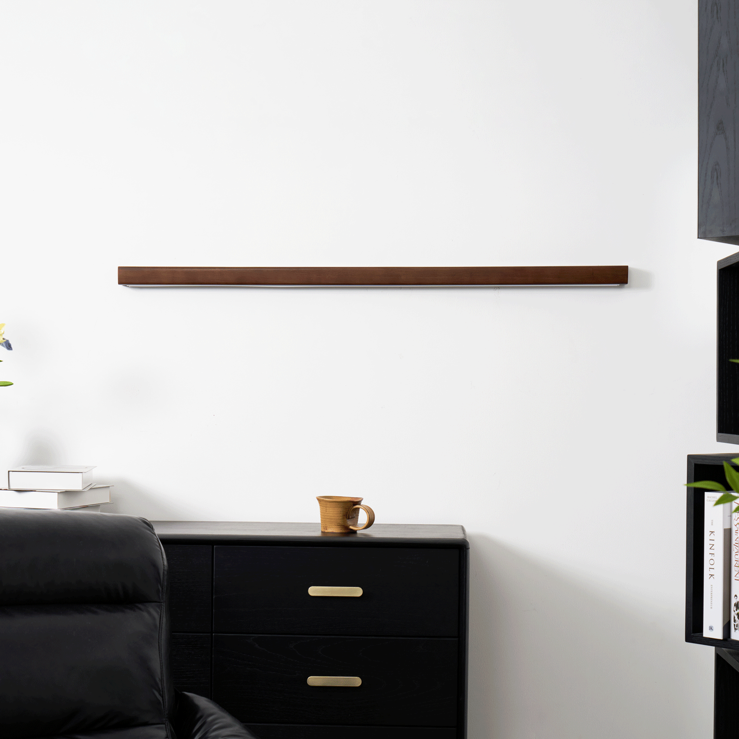 Arlo Linear Wood Wall Light - Modern Wooden LED Wall Sconce for Bedroom, Living Room & Hallway - Warm White Dimmable Lighting Fixture for Home Decor