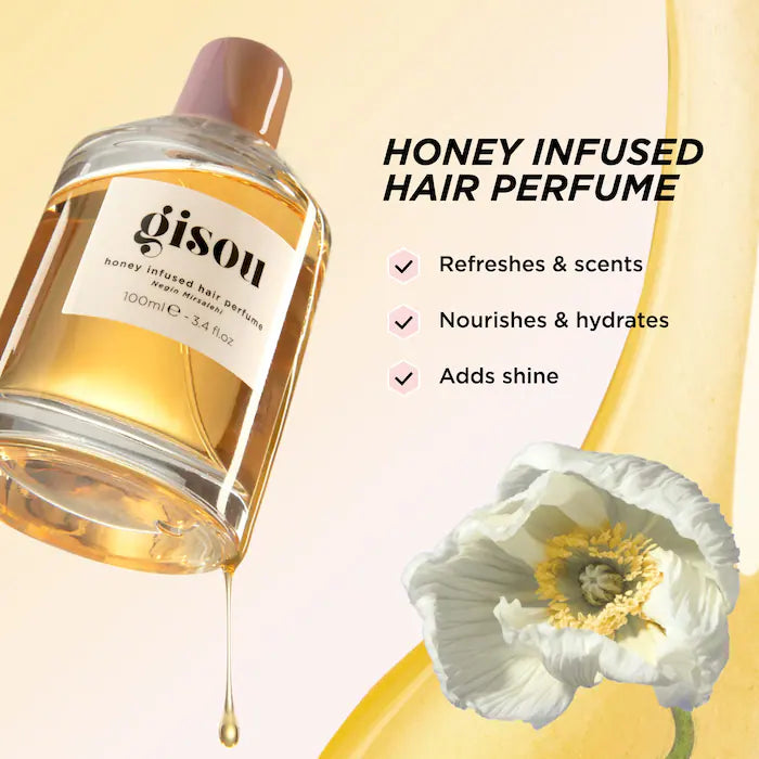 Gisou Honey Infused Hair Perfume - Floral Scented Leave-In Treatment for Shiny, Healthy Hair | Perfect for Daily Use, Special Occasions & Hair Care Routine