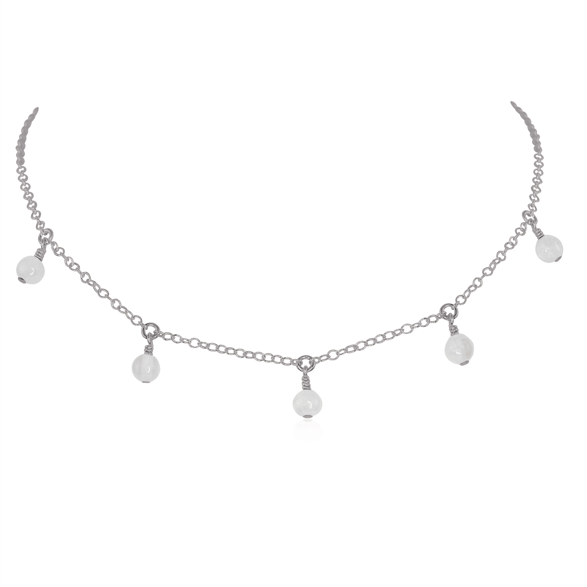 Natural Selenite Bead Drop Choker Necklace - Healing Crystal Jewelry for Women, Boho Style Spiritual Gift for Meditation & Energy Cleansing - Perfect for Yoga, Reiki & Chakra Balancing