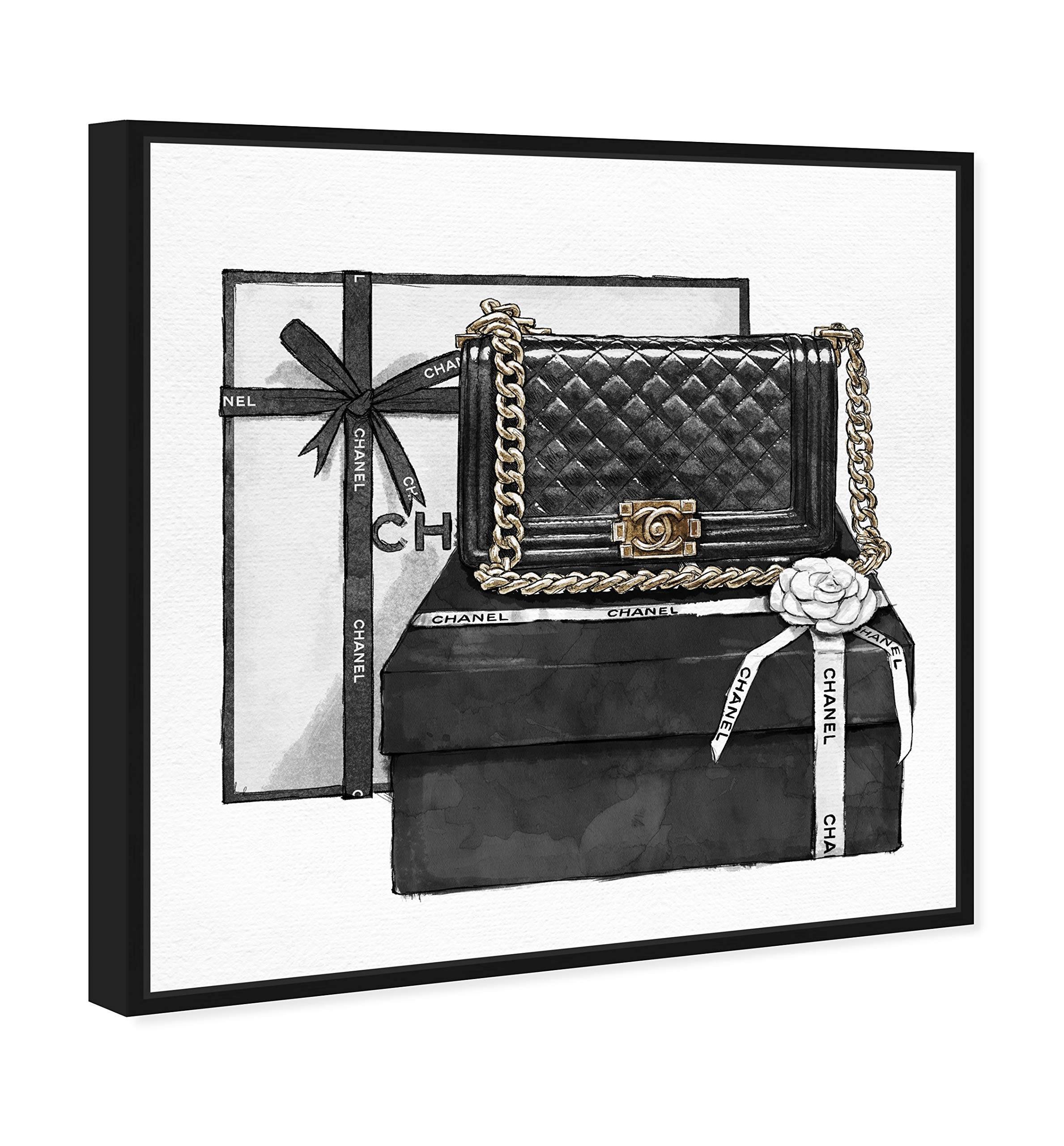 Oliver Gal Artist Co. Fashion & Glam Wall Art Canvas - Handbags Framed Print 16x16 Inch Black White - Perfect for Living Room, Bedroom & Office Decor