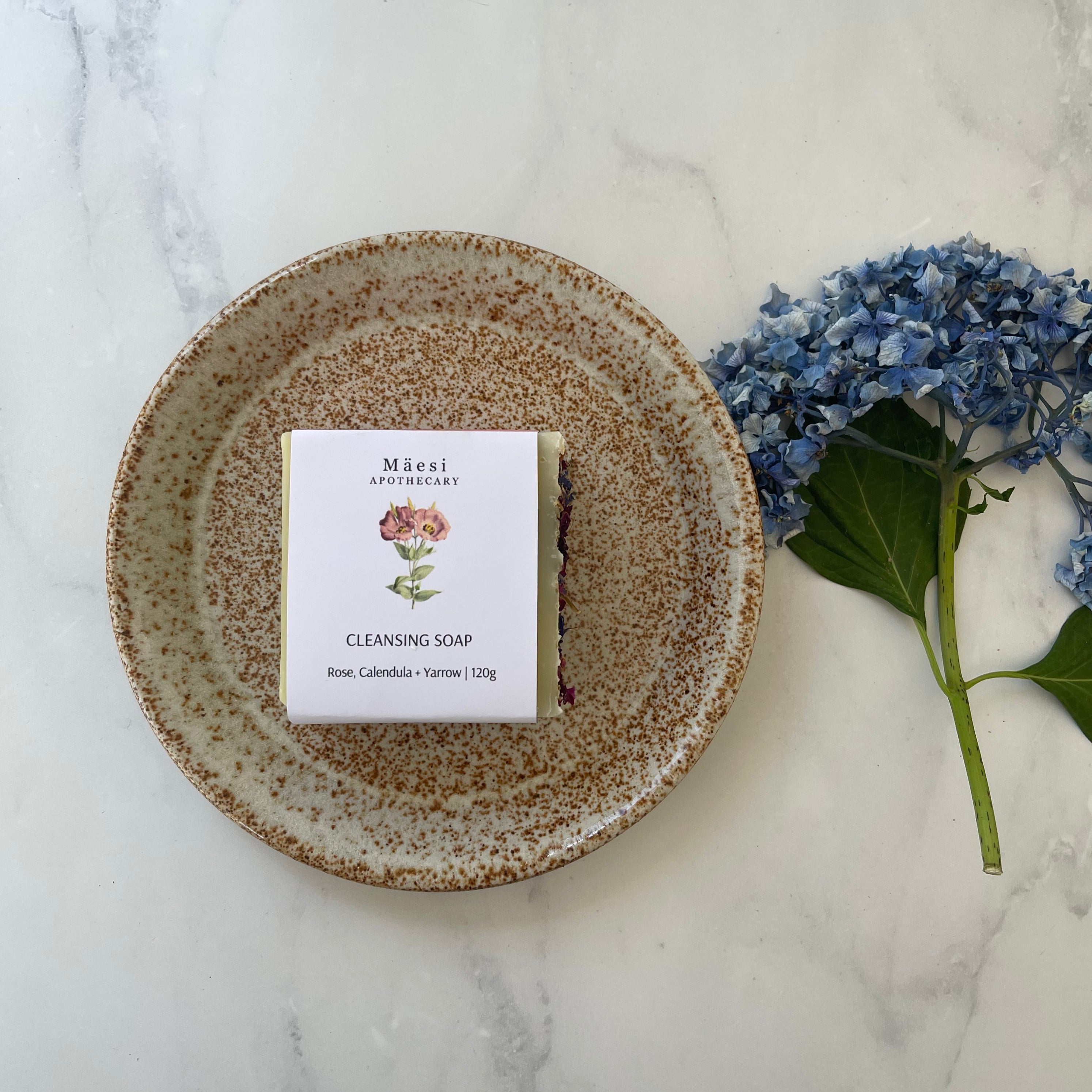 Organic Rose, Calendula & Yarrow Handmade Soap - Natural Botanical Skincare for Dry & Sensitive Skin - Perfect for Daily Cleansing, Gift Sets & Spa Relaxation