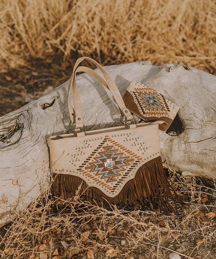 Montana West Aztec Fringe Concealed Carry Tote Bag for Women - Stylish CCW Purse with Hidden Gun Pocket - Perfect for Everyday Carry, Travel & Self Protection
