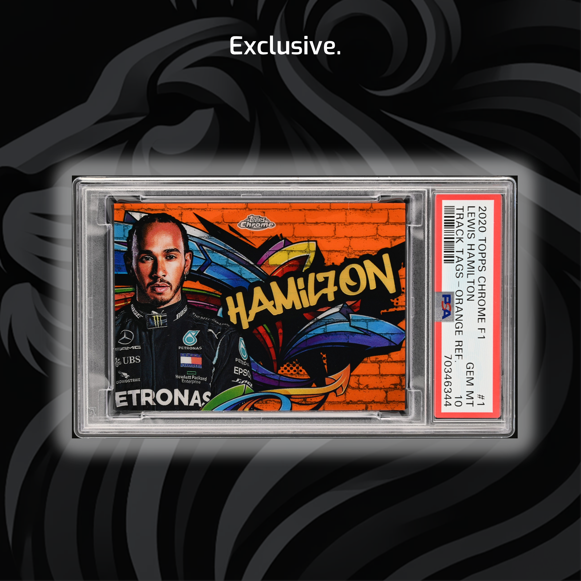 PSA 10 2022 Lewis Hamilton Orange Track Tags #1 POP2 - Rare F1 Collectible for Racing Fans & Memorabilia Display