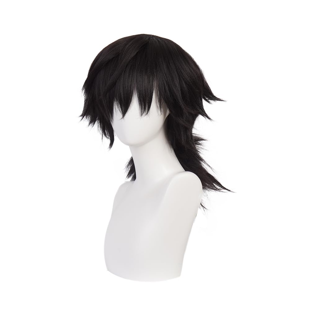 Premium Giyuu Tomioka Cosplay Wig - Demon Slayer: Kimetsu no Yaiba Anime Costume Wig with Free Wig Cap | Perfect for Halloween, Cosplay Events & Anime Conventions