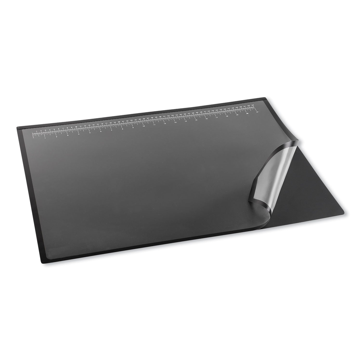 Artistic® Large Desk Pad with Transparent Lift Top Overlay - 24 x 19 Inches, Black Writing Surface & Frosted Cover, Antimicrobial Protection for Home & Office Workspace Organization