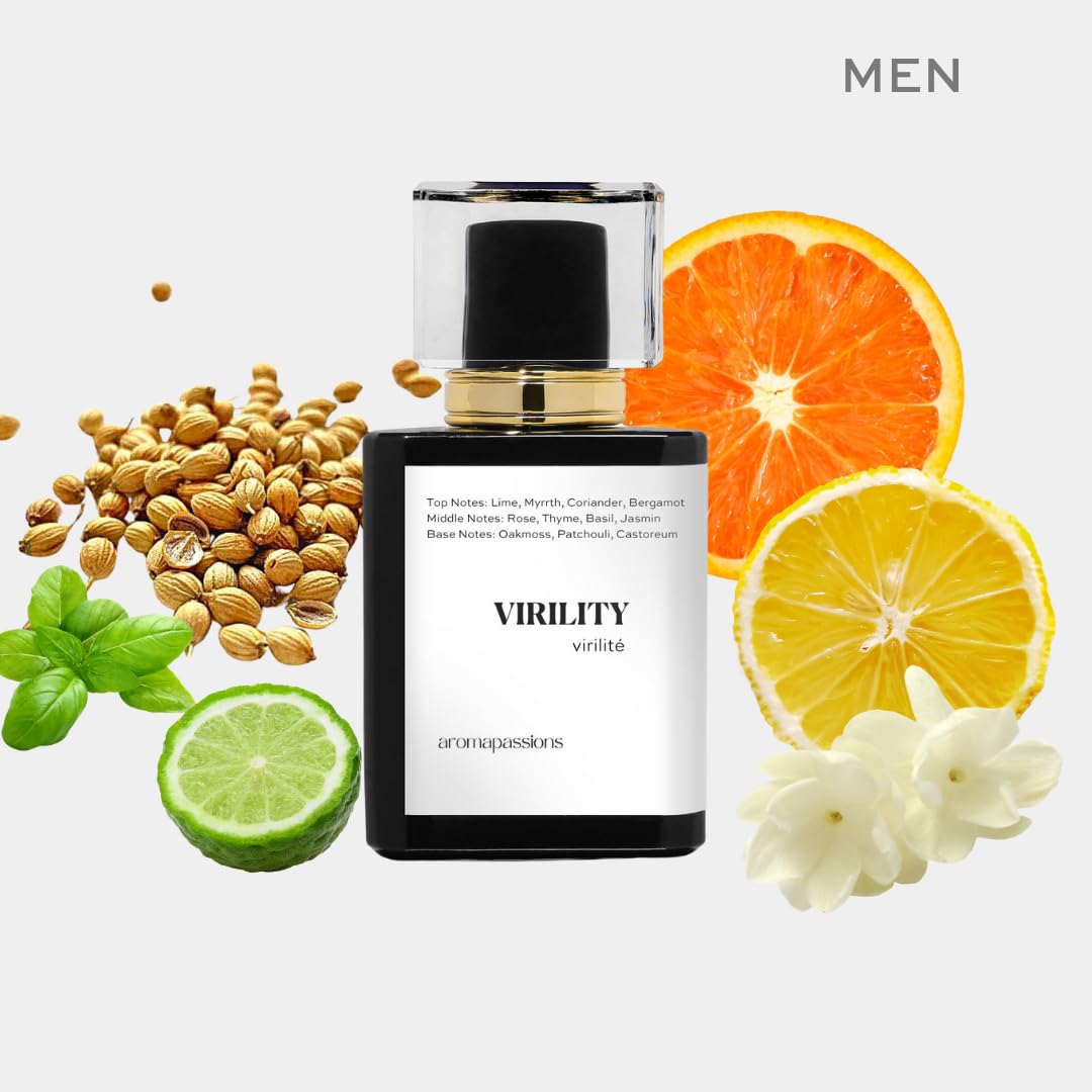 VIRILITY Men's Pheromone Perfume - Inspired by CHNL ANTAEUS | Long-Lasting Extrait De Parfum Cologne | 30ml/1 Fl Oz | Premium Fragrance for Date Night, Work & Special Occasions