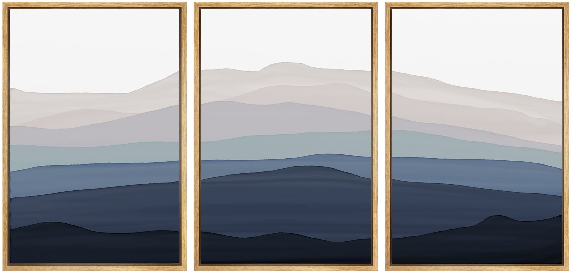 SIGNWIN 3 Piece Framed Canvas Wall Art Set - Colorful Misty Landscape Painting Modern Home Decor for Living Room, Bedroom, Office - 24