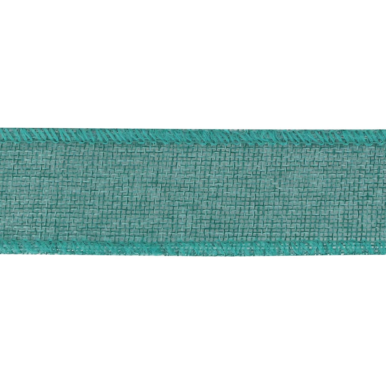 Teal Wired Burlap Ribbon - 1.5 Inch for Wreaths, Gifts & Decor