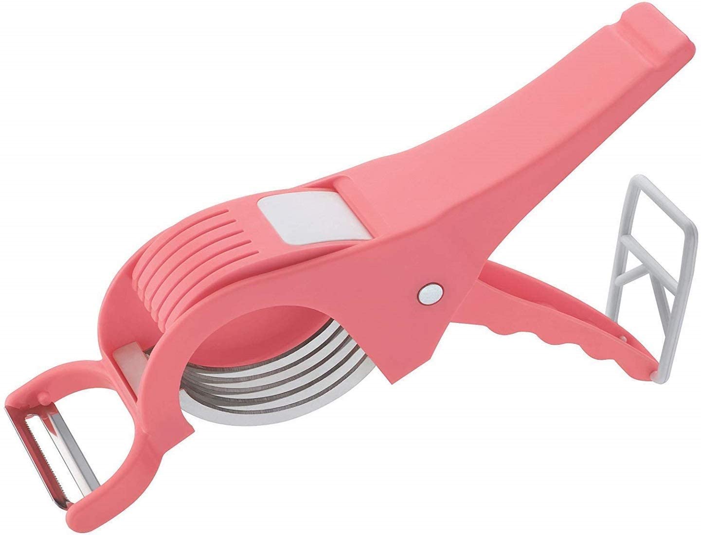 ATPUJACRAFTIUM 2-in-1 Stainless Steel Vegetable & Fruit Peeler - Sharp Multi Cutter with Ergonomic Plastic Handle (Pink) - Perfect for Kitchen Prep, Salad Making & Meal Prepping