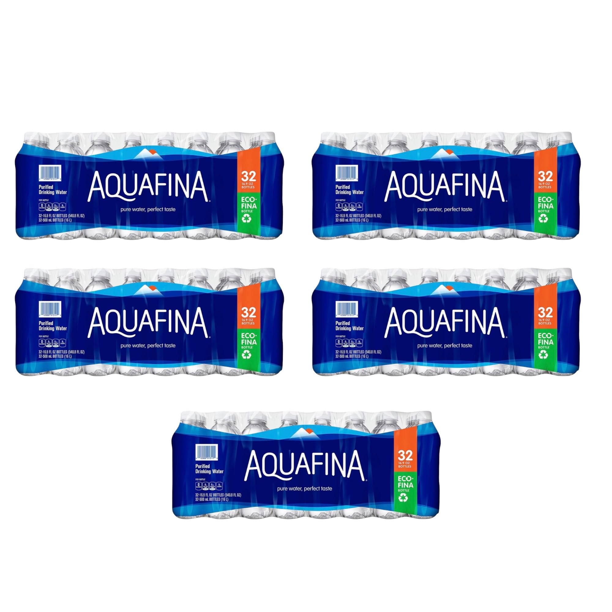 Purified Drinking Water - 16.9 oz Bottles (32 Pack, Total 160 Bottles) | Hydration for Home, Office & Emergency Preparedness