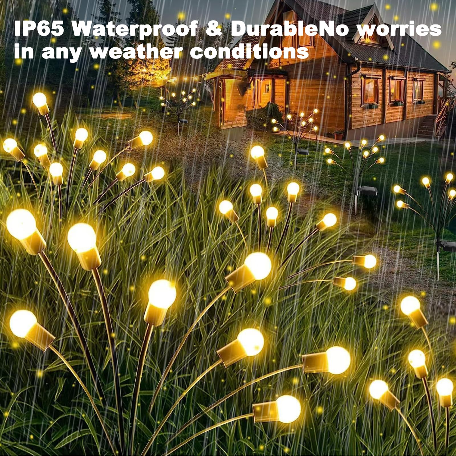 Outdoor Solar Lights 2-Pack - Waterproof Solar Garden Lights for Courtyard, Lawn & Holiday Decorations (Warm White) | Perfect for Pathway Lighting, Backyard Parties & Christmas Decor