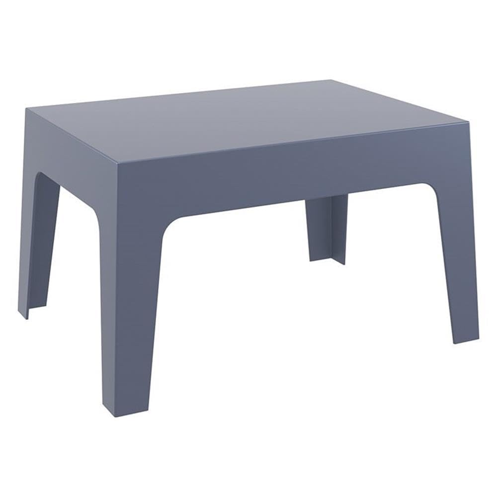 Dark Gray Compamia Box Resin Patio Coffee Table - Weatherproof Outdoor Furniture for Garden, Poolside, and Backyard Relaxation