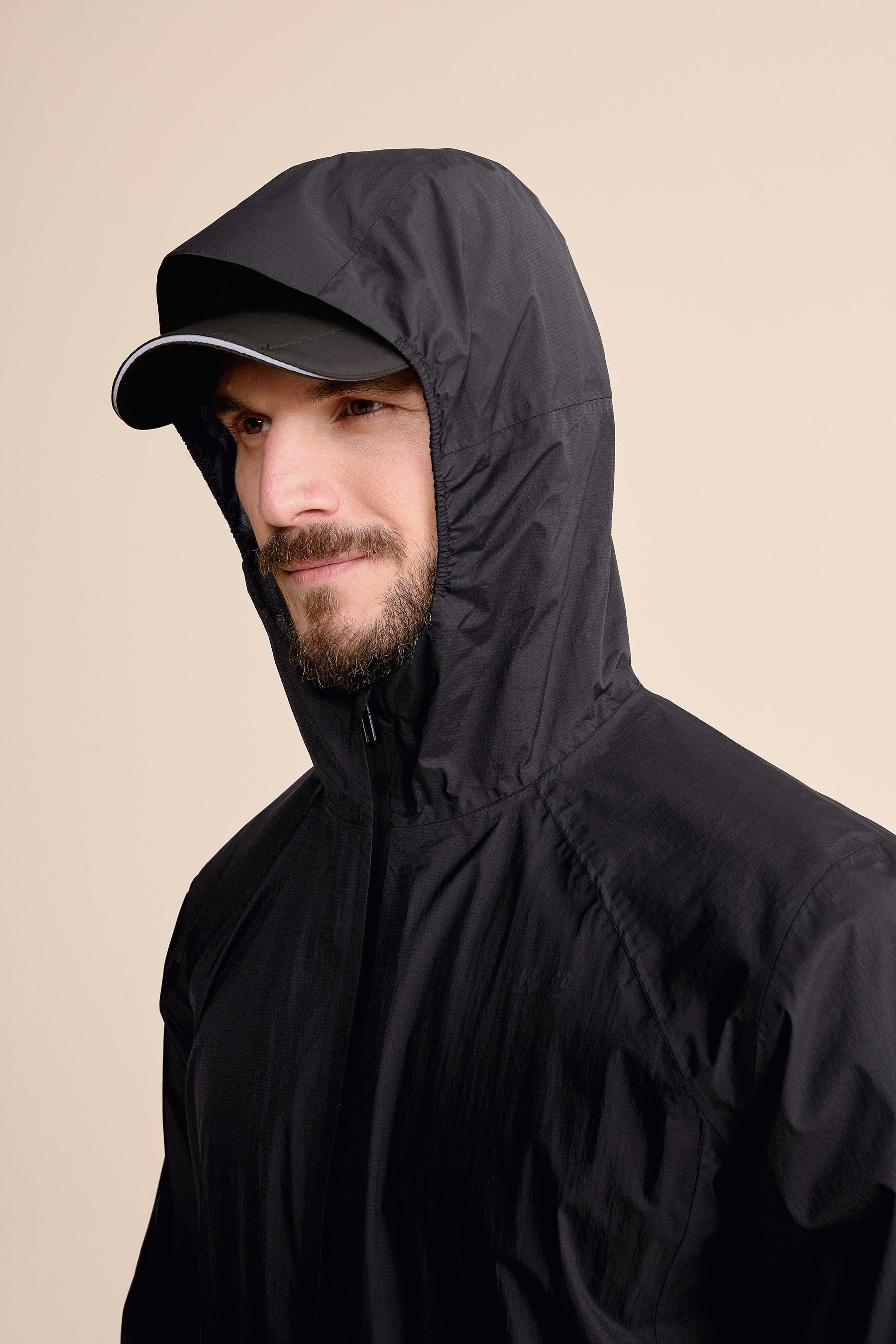 Men's Waterproof Tech Block Jacket - Lightweight Windproof Raincoat for Outdoor Hiking, Cycling & Travel