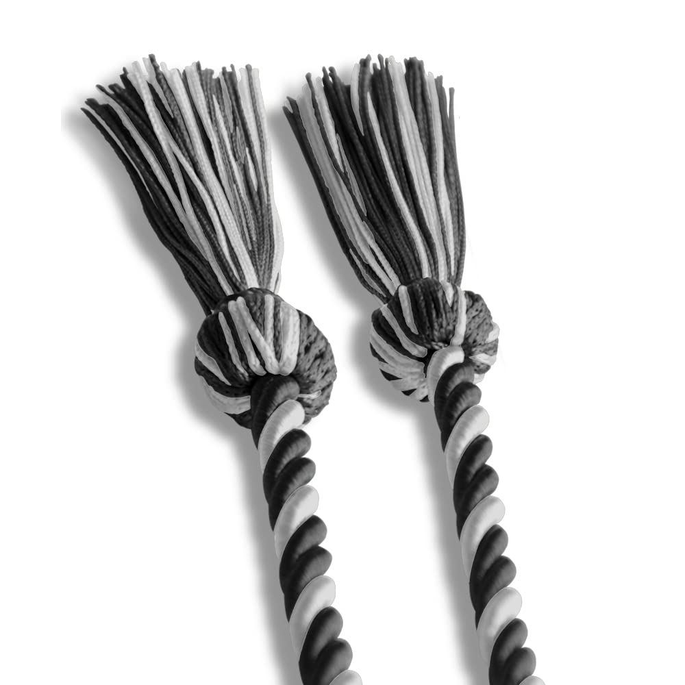 Endea Graduation Honor Cord - Single Two-Tone Black & White Stole for Graduation Ceremony - Perfect for High School, College & University Commencement Events