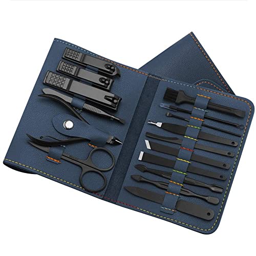 16-Piece Nail Clipper Set with Ear Pick & Grooming Tools - Professional Manicure Pedicure Kit with Storage Bag | Perfect for Home, Travel & Salon Use