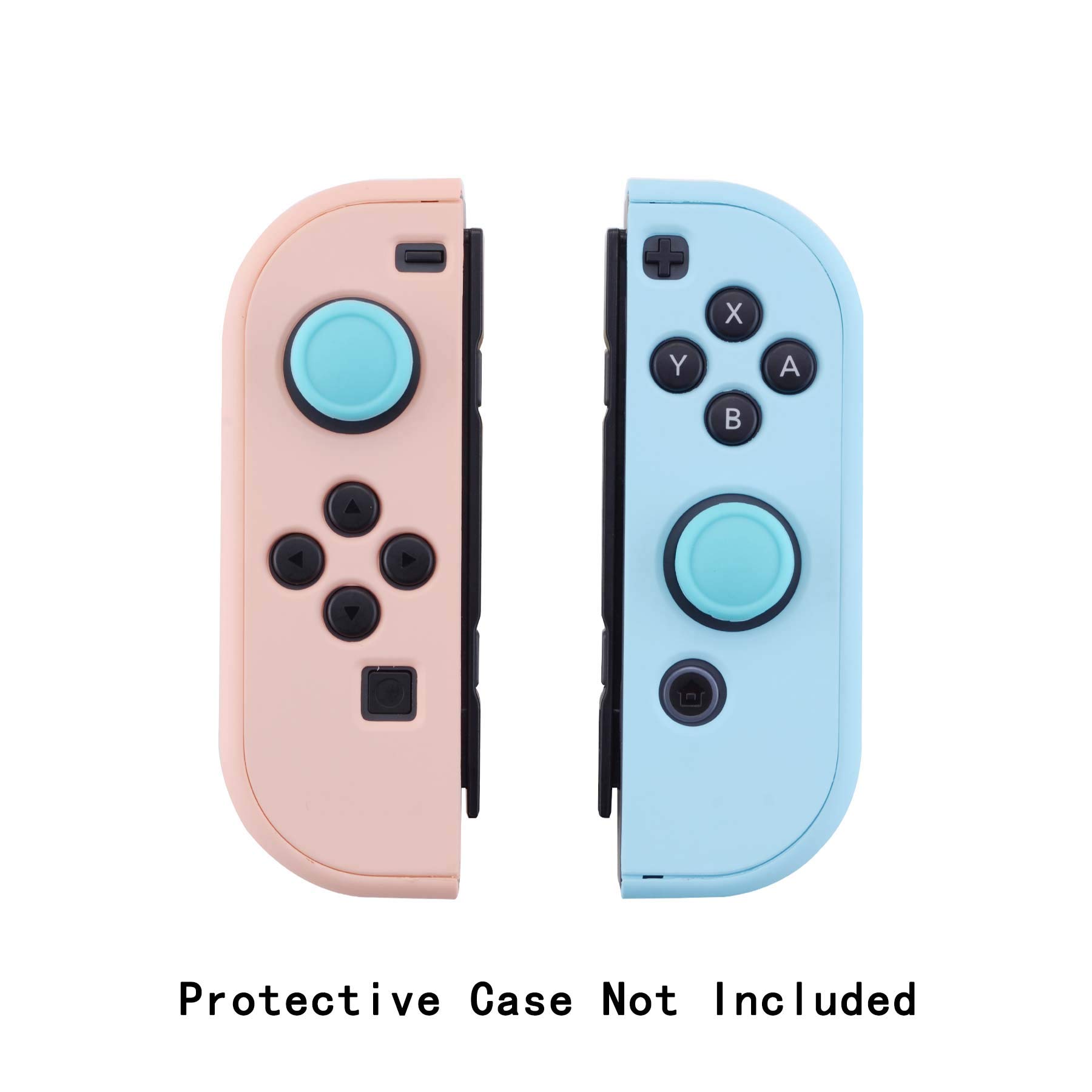 eXtremeRate PlayVital Switch Joystick Caps - Silicone Thumbstick Grip Covers for Nintendo Switch OLED, Switch & Switch Lite (Bondi Blue) | Enhanced Gaming Comfort & Precision for Long Play Sessions