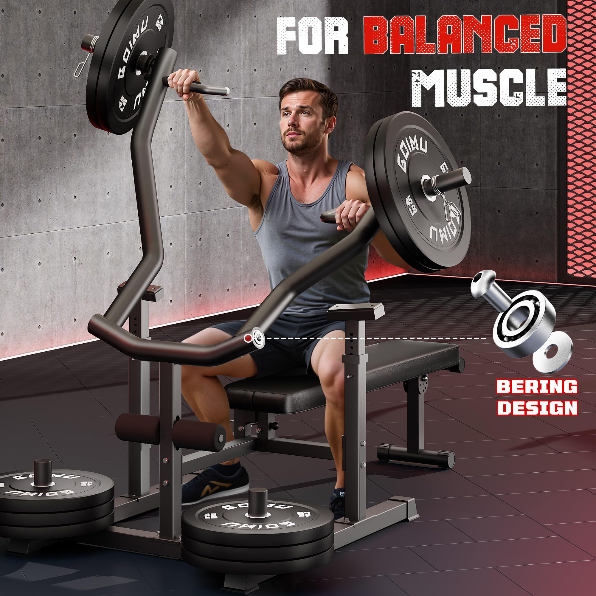 Adjustable Flat Incline Chest Press Machine with Independent Converging Arms - Home Gym Equipment for Chest & Ab Workouts | Perfect for Strength Training & Muscle Building at Home