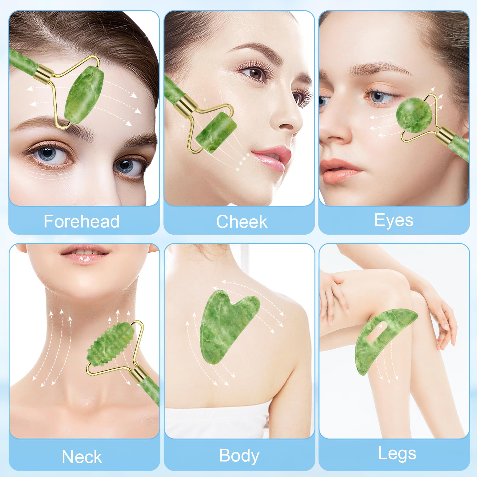 Premium Jade Roller & Gua Sha Set - Natural Facial Massage Tools for Glowing Skin | Rejuvenating Face Roller & Gua Sha Stone | Self Care Kit for Men & Women | Perfect for Relaxation, Lymphatic Drainage & Anti-Aging Skincare Routine