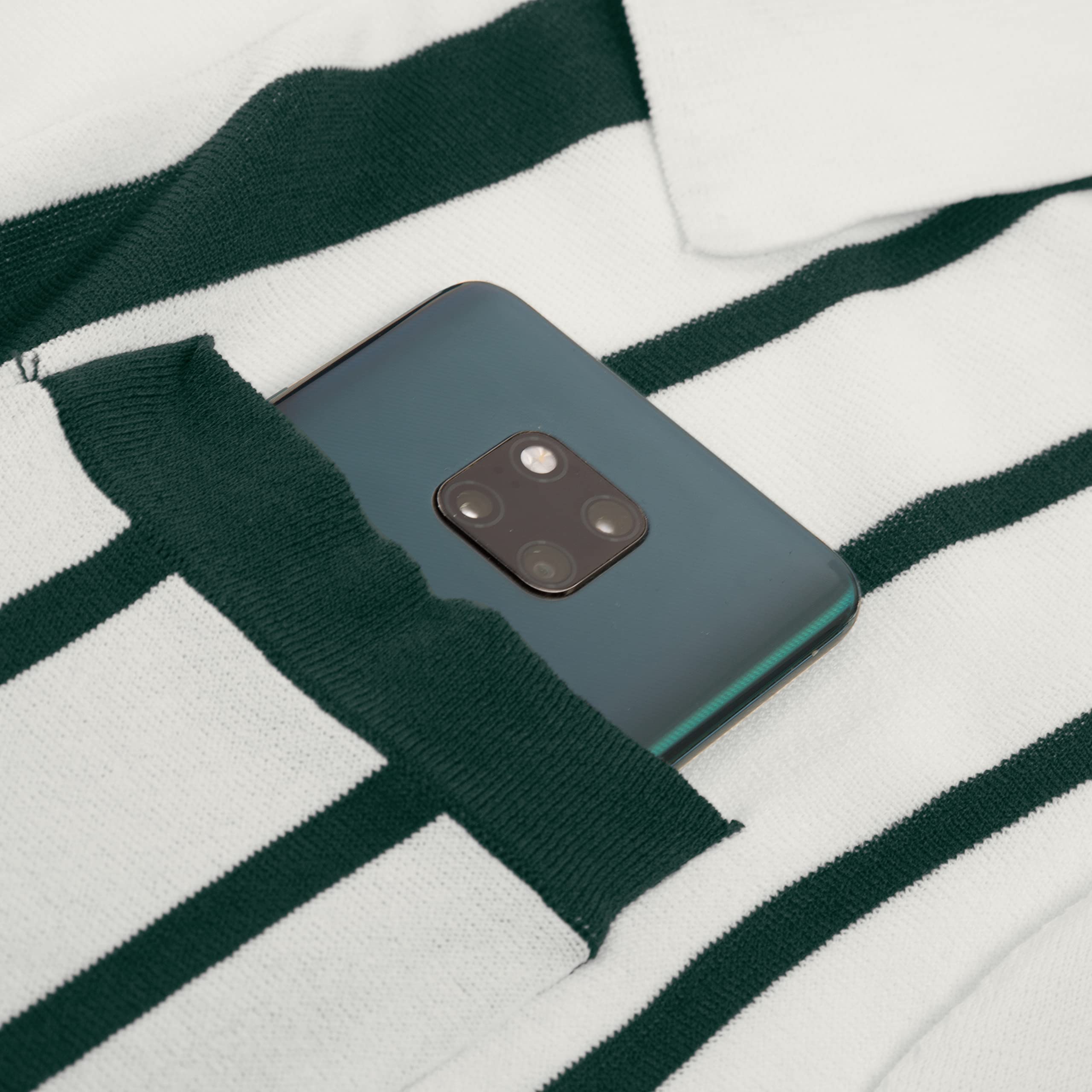Vintage Striped Men's Polo Shirt - PJ Paul Jones Button Down Knitted Golf Shirt for Casual Wear & Sports