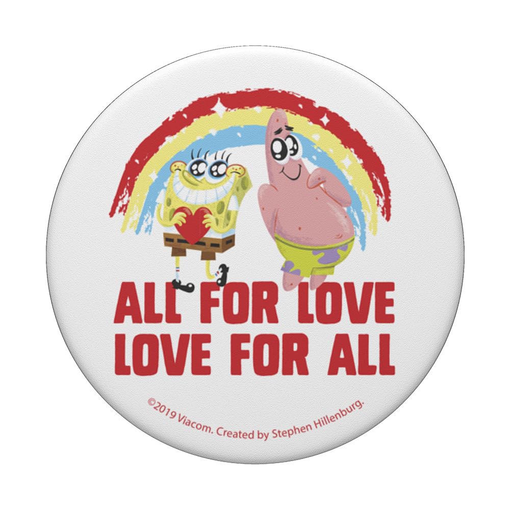 SpongeBob SquarePants Patrick Star PopSockets PopGrip - All For Love Love For All Phone Grip & Stand | Perfect for iPhone, Samsung & Smartphones, Great for Selfies, Video Calls & Secure Holding