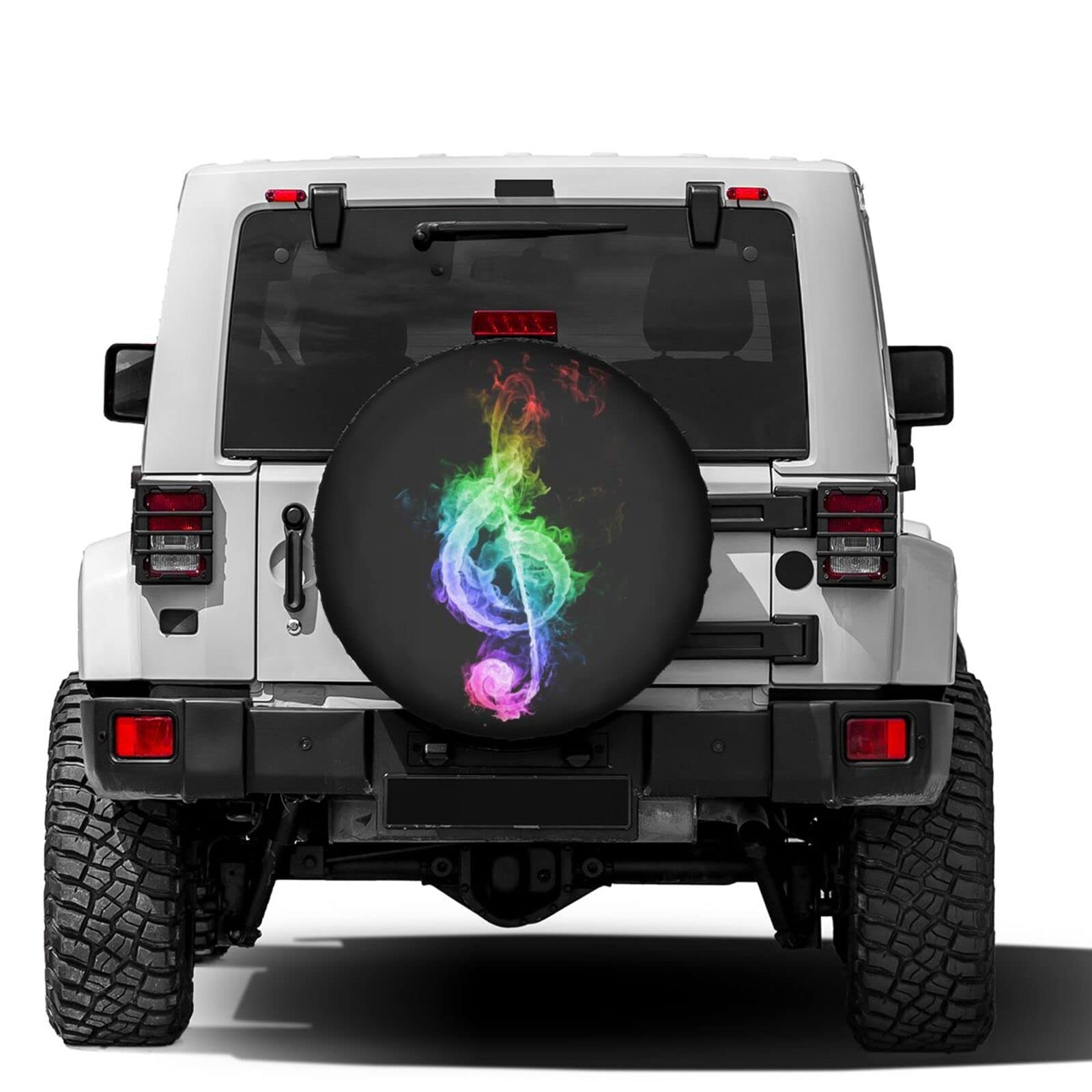 Vibrant Music Notes Spare Tire Cover - Waterproof & Dust-Proof Wheel Protector for Trailers, RVs, SUVs (Fits 14-17 Inch Tires) - Perfect for Road Trips & Outdoor Adventures