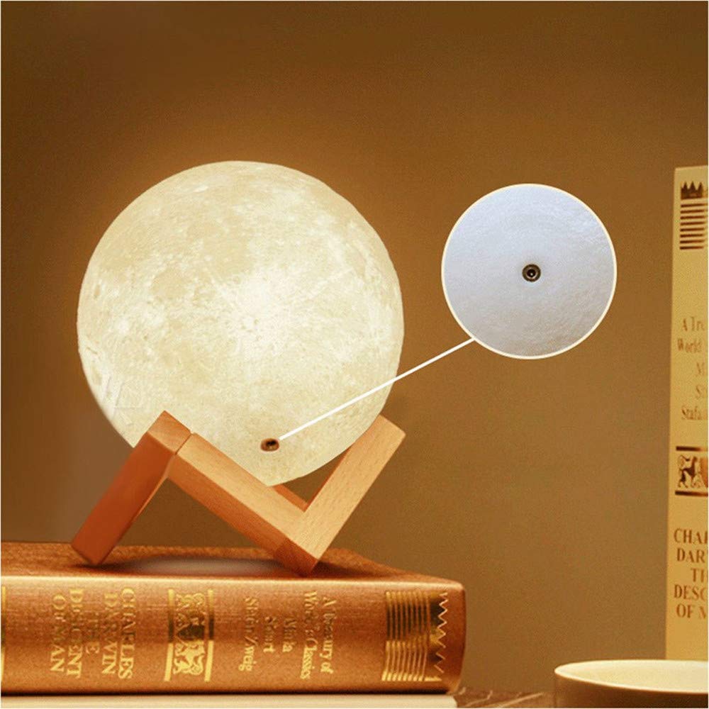 Custom 3D Moon Lamp with Personalized Photo - 7.1 Inch Night Light for Bedroom, Romantic Gift for Anniversary, Birthday, Valentine's Day - Unique Home Decor & Mood Lighting