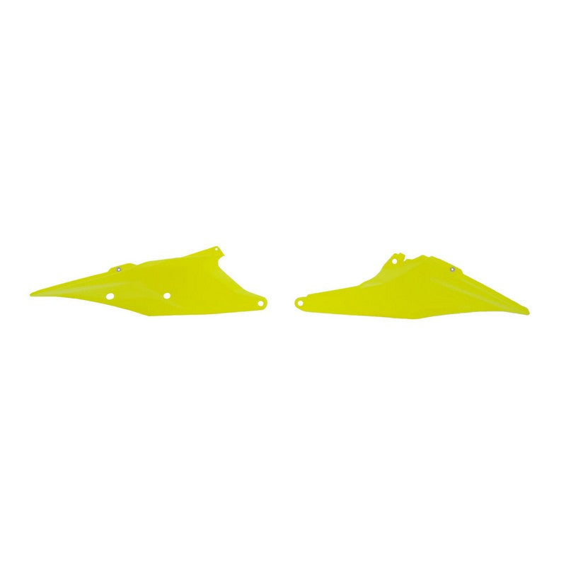 **SIDEPANELS RTECH KTM 125SX 150SX 250SX 250SXF 350SXF 450SXF 250XC 350XCF 450XCF 2019-2021 NEON YELLOW Motorcycle Side Panels - Durable Replacement Parts for Off-Road & Motocross Riding**