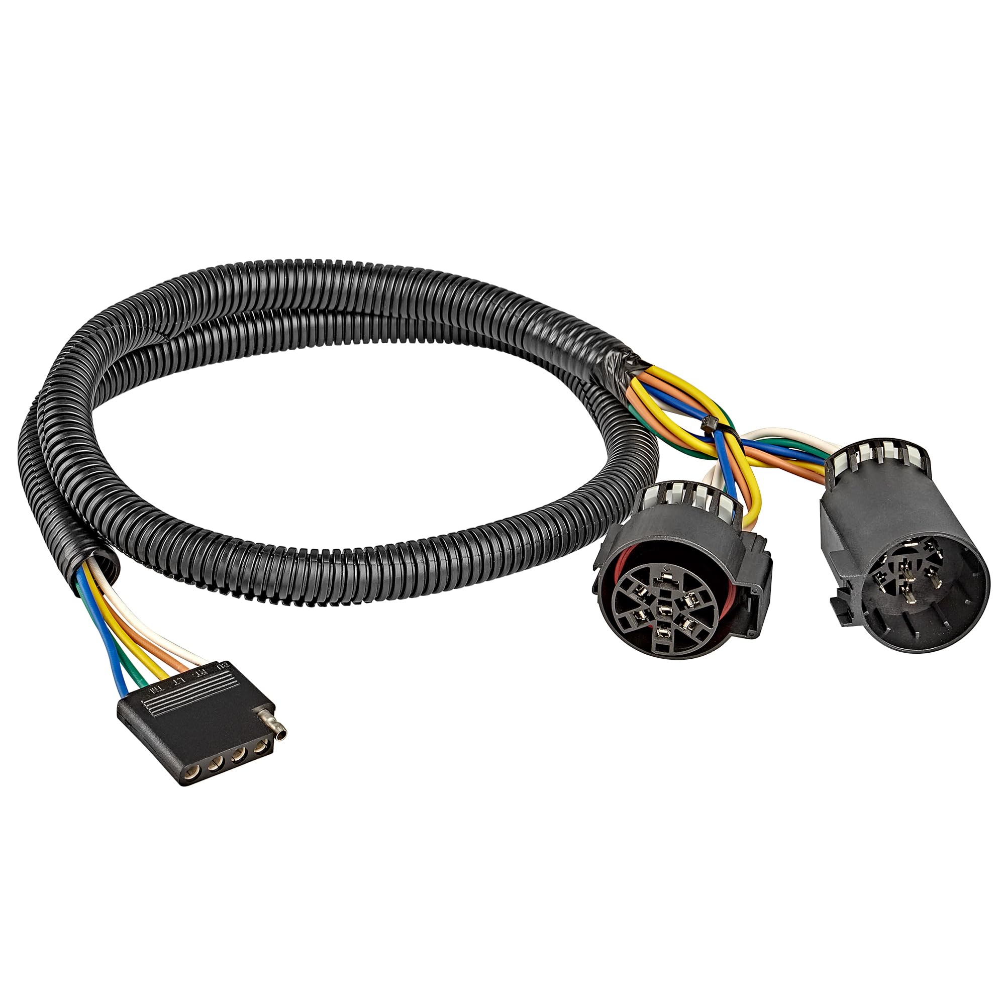 Oyviny 56584 USCAR 7 Pin to 5 Pin Trailer Wiring Harness Adapter - LED Tailgate Light Bar Installation Kit with Reverse Lights - Heavy Duty Towing Connector for Trucks, SUVs & Trailers - Perfect for Off-Roading, Camping & Work Sites