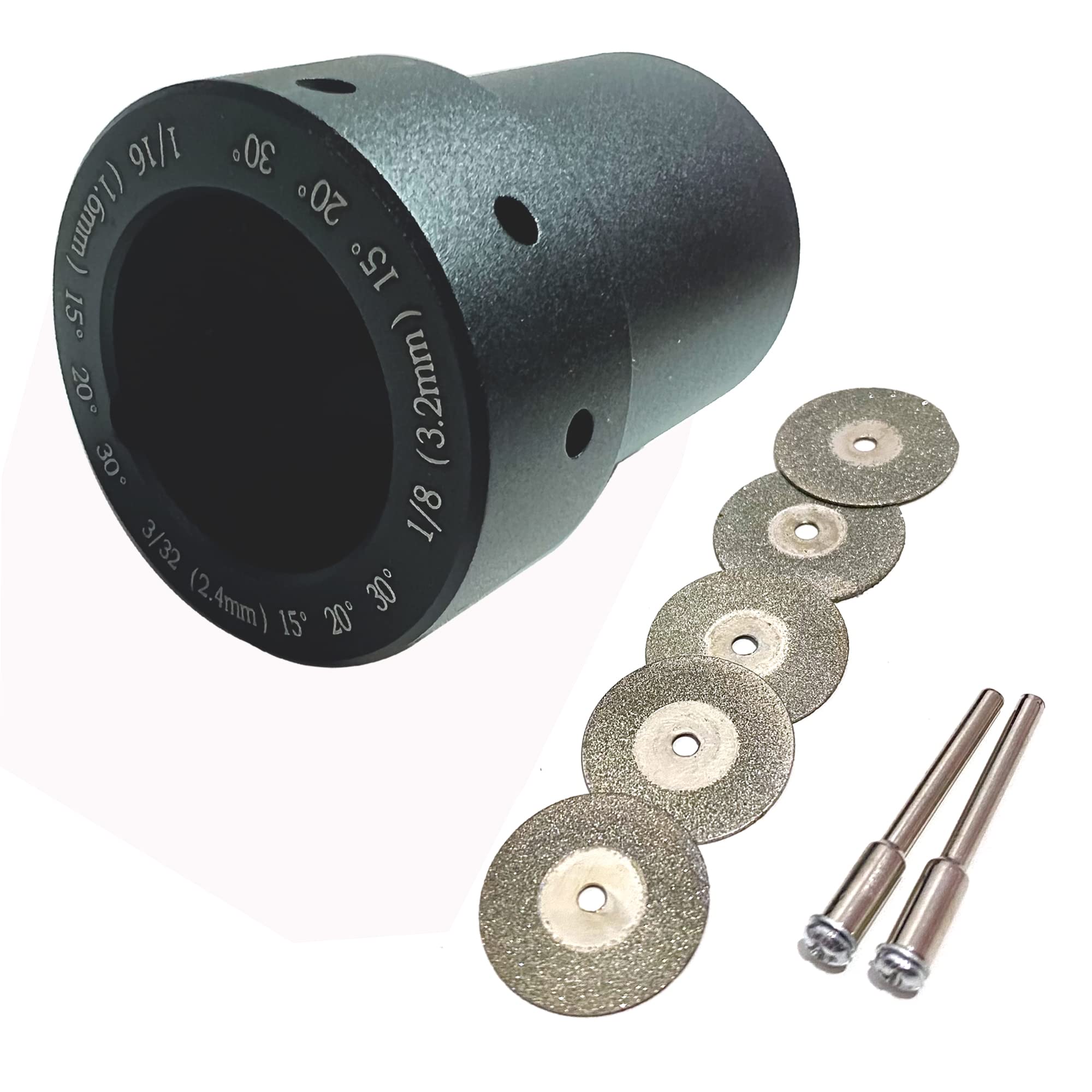 Premium Tungsten Sharpener Grinder Head for TIG Welding - Multi-Angle Aluminum Tungsten Grinder with 5pc 25mm Diamond Wheels & Slot Design - Perfect for Welding, Metal Fabrication, and DIY Projects