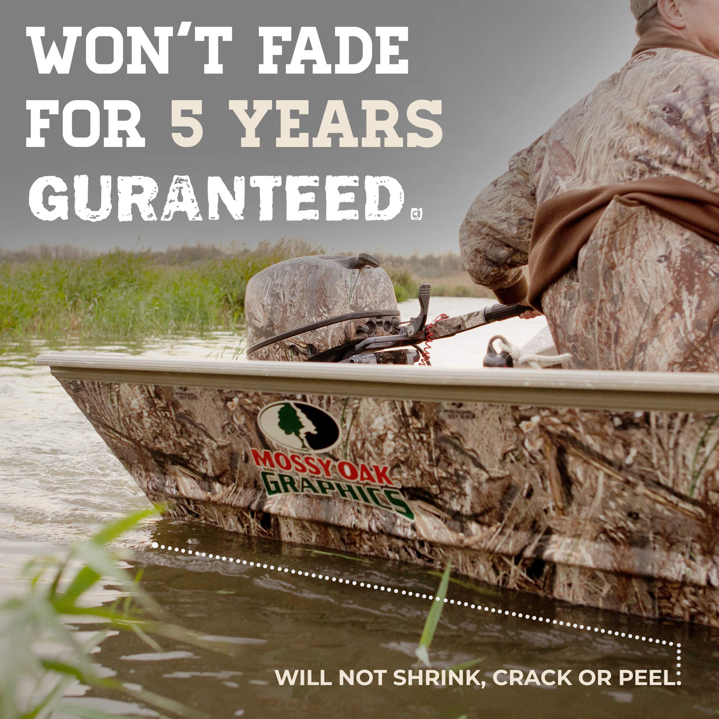Mossy Oak Duck Blind Camo Vinyl Boat Wrap Kit - Easy to Install Matte Finish - 18