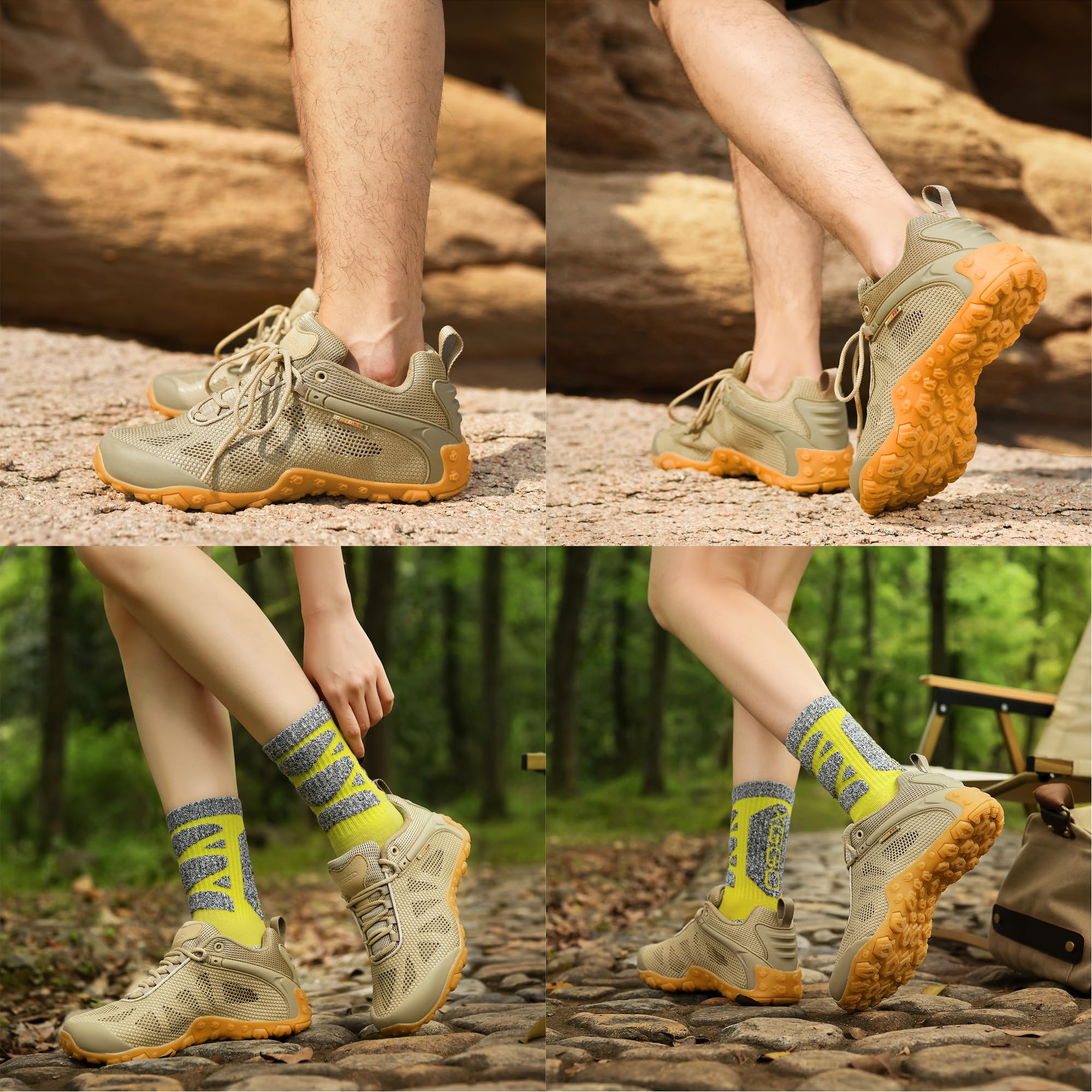 Breathable Mesh Hiking Shoes for Men & Women - Lightweight Trekking & Camping Shoes - Durable Low-Top Trail Running Sneakers for Outdoor Adventures