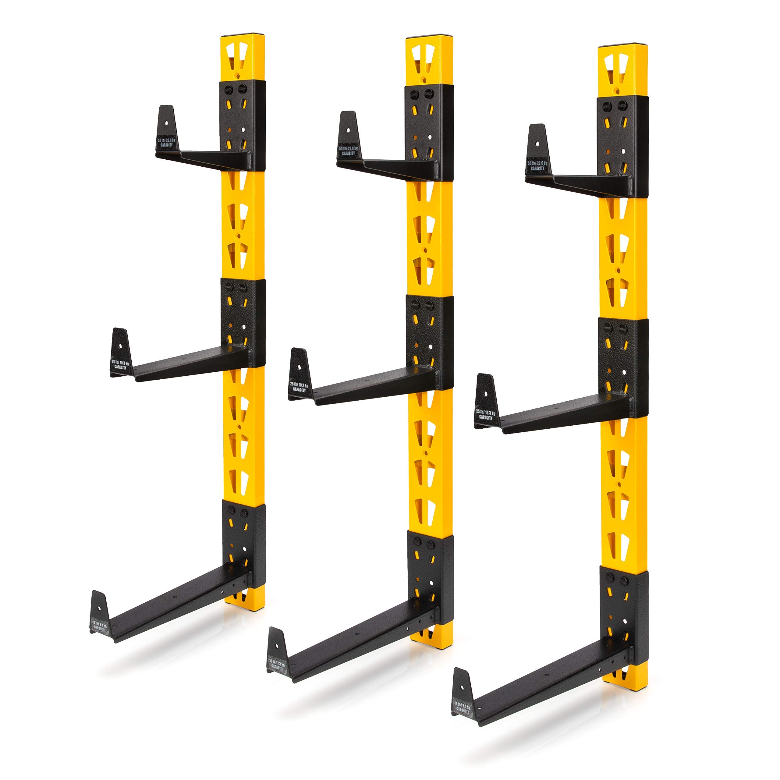 DEWALT DXSTACLR 3-Piece Wall Mount Cantilever Rack - Heavy Duty Garage Storage for Tools & Equipment - Perfect for Workshop, Garage & Industrial Organization