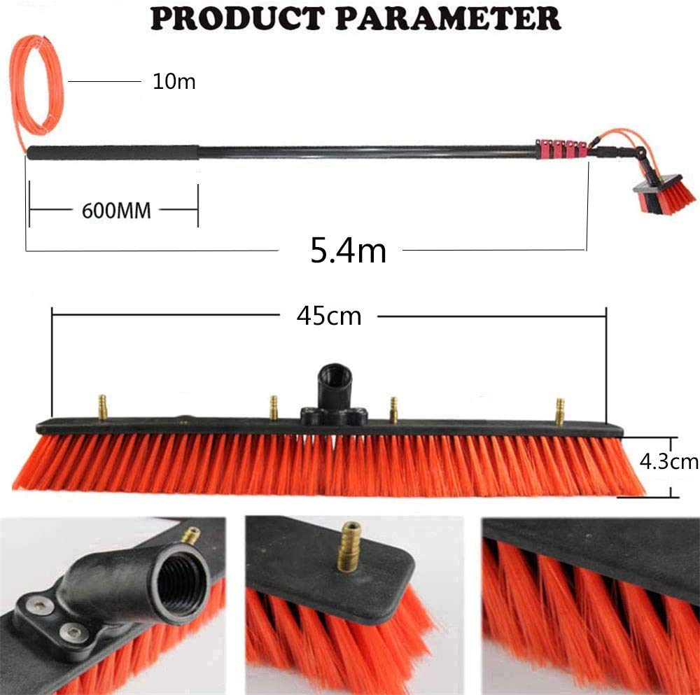 Telescopic Water-Fed Pole System for Solar Panel Cleaning & Truck Window Washing - Extendable Glass Cleaning Brush for Photovoltaic Panels, High Windows, and Glass Walls - Perfect for Commercial & Residential Use