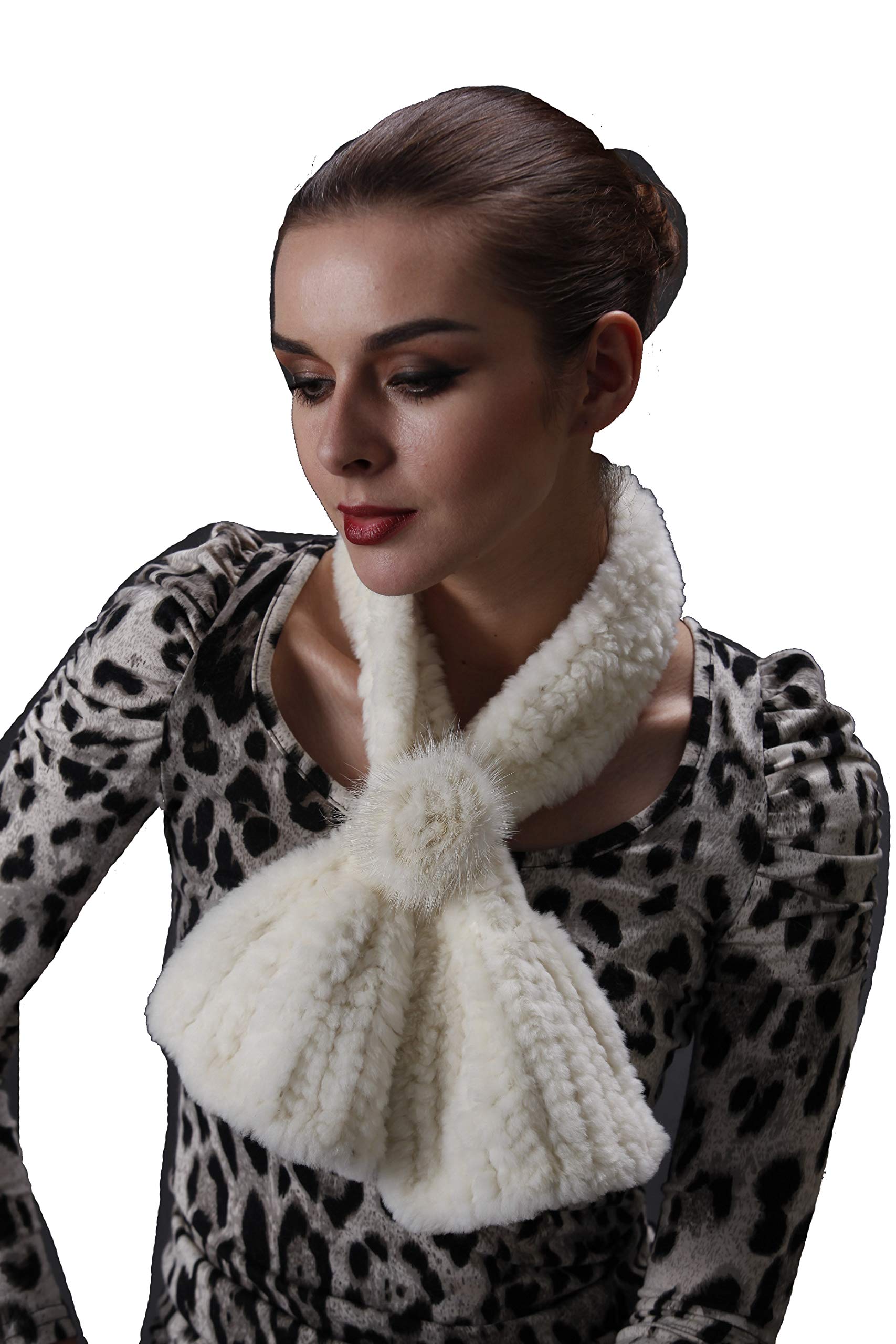 Luxury Knitted Sheared Beaver Fur Scarf - Soft Winter Neck Warmer for Women & Men | Perfect for Cold Weather, Outdoor Activities & Fashion Accessories